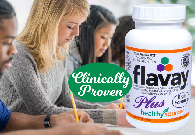 A placebo-controlled study of 120 students shows Flavay Plus for 40 days improves directed memory, associative learning, free memory, recognition and visual memory. Click here for more.